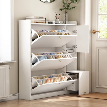 Meuble à chaussure polyvalent à 3 tiroirs rabattables - vente privée 14:29White;200007763:201336101