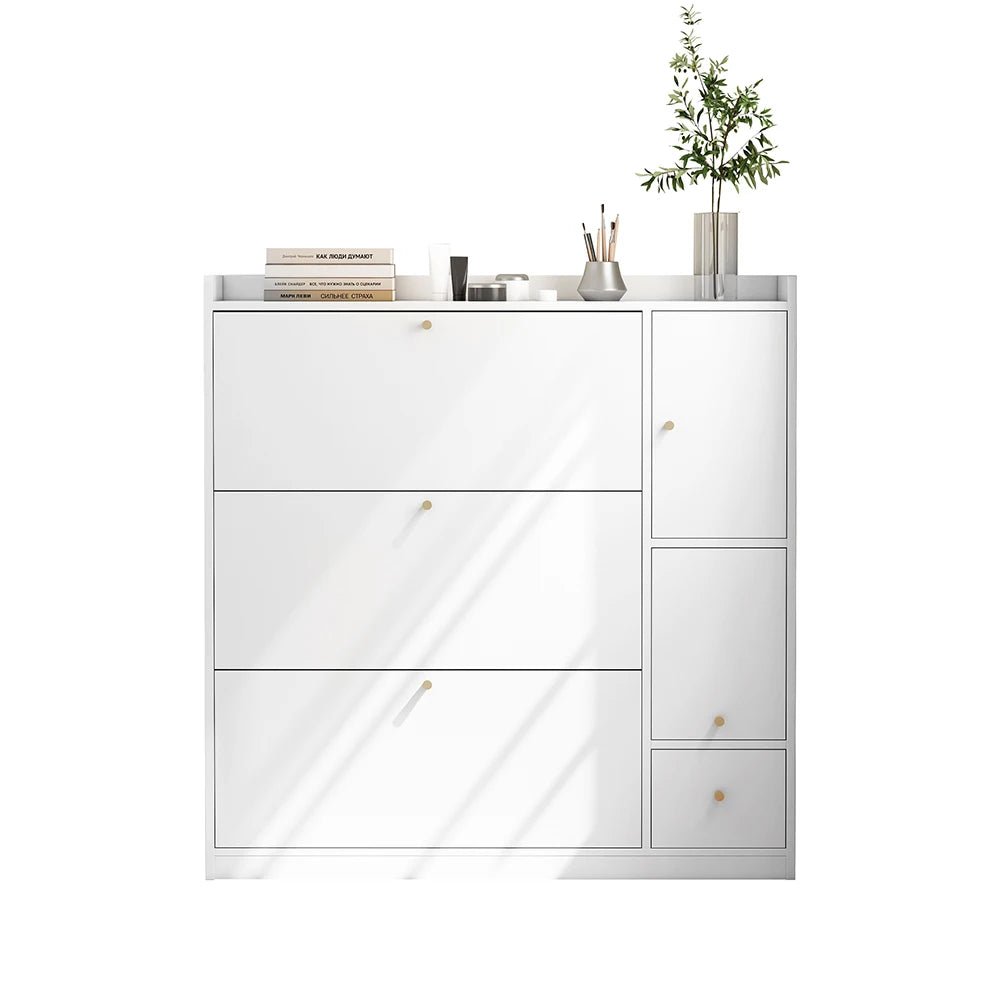 Meuble à chaussure polyvalent à 3 tiroirs rabattables - vente privée 14:29White;200007763:201336101