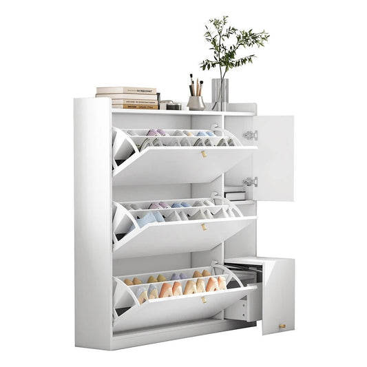 Meuble à chaussure polyvalent à 3 tiroirs rabattables - vente privée 14:29White;200007763:201336101
