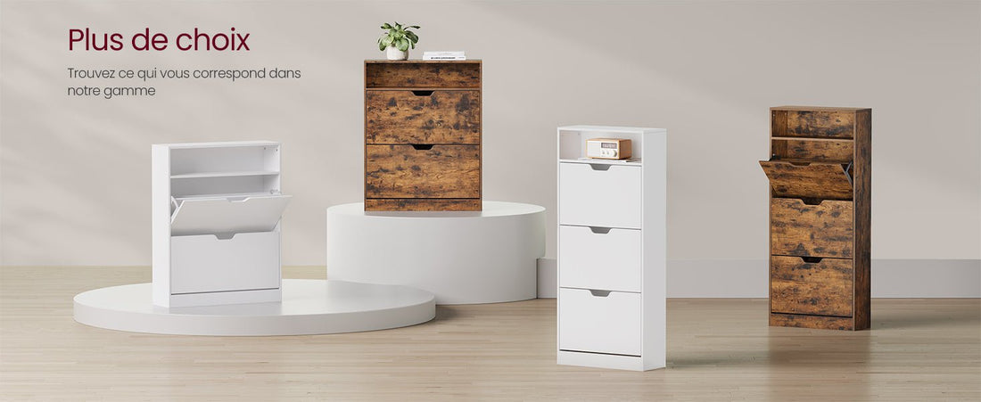 Meuble à chaussure vintage avec 2 portes battantes - 24 x 80 x 102 cm - vente privée 14:-1;200007763:201336101