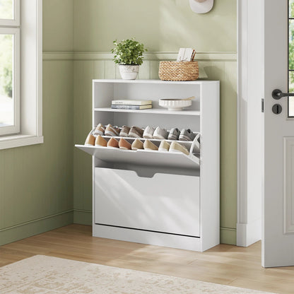 Meuble à chaussure vintage avec 2 portes battantes - 24 x 80 x 102 cm - vente privée 14:-1;200007763:201336101