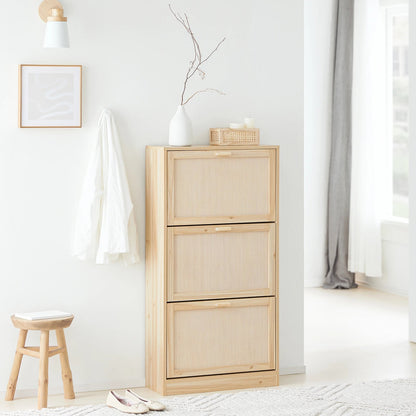 Meuble à chaussures de 3 rabats et à hauteur vertical - vente privée 14:933Nature;200007763:201336101