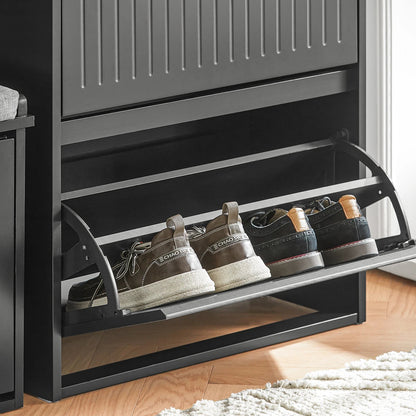 Meuble à chaussures noires simples et moderne idéal pour l'entrée - vente privée 14:193;200007763:201336101