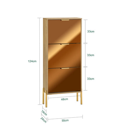 Meuble chaussure doré à 3 rabats - vente privée 14:366gold;200007763:201336101