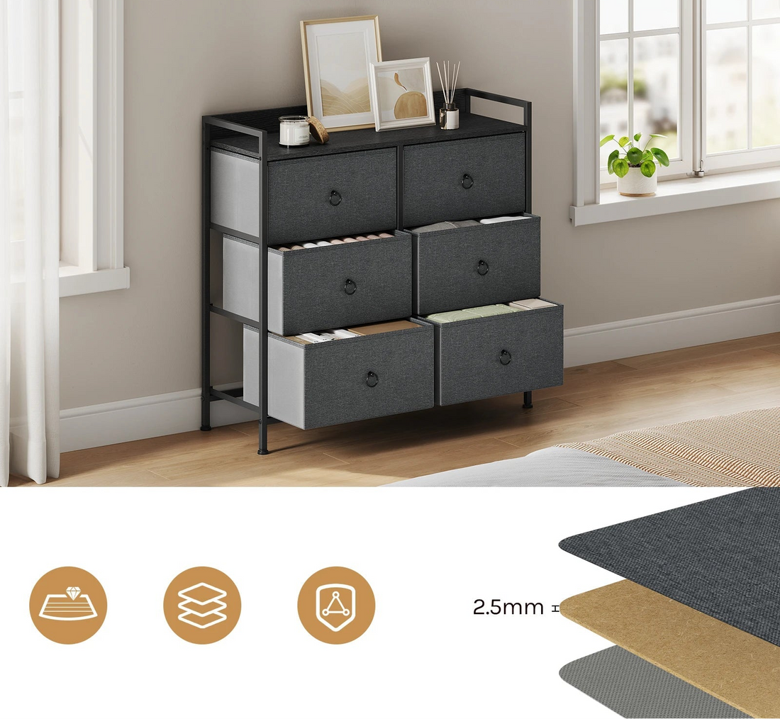 Meuble de rangement 6 tiroirs moderne - vente privée 14:200844061dark gray;200007763:201336101