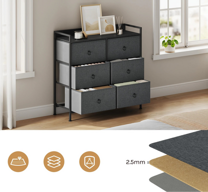 Meuble de rangement 6 tiroirs moderne - vente privée 14:200844061dark gray;200007763:201336101