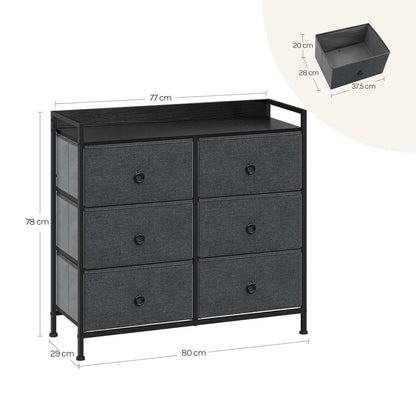 Meuble de rangement 6 tiroirs moderne - vente privée 14:200844061dark gray;200007763:201336101