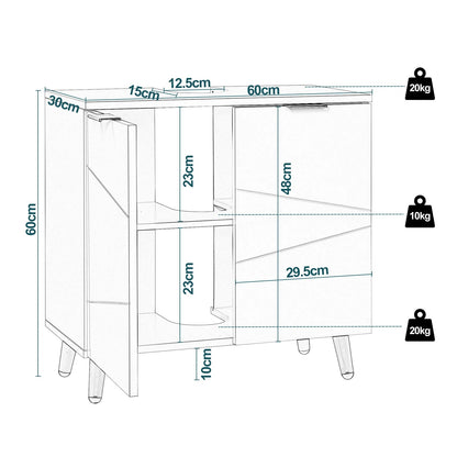 Meuble de rangement à doubles portes cubiques 60x60x30cm - vente privée 14:29;200007763:201336101