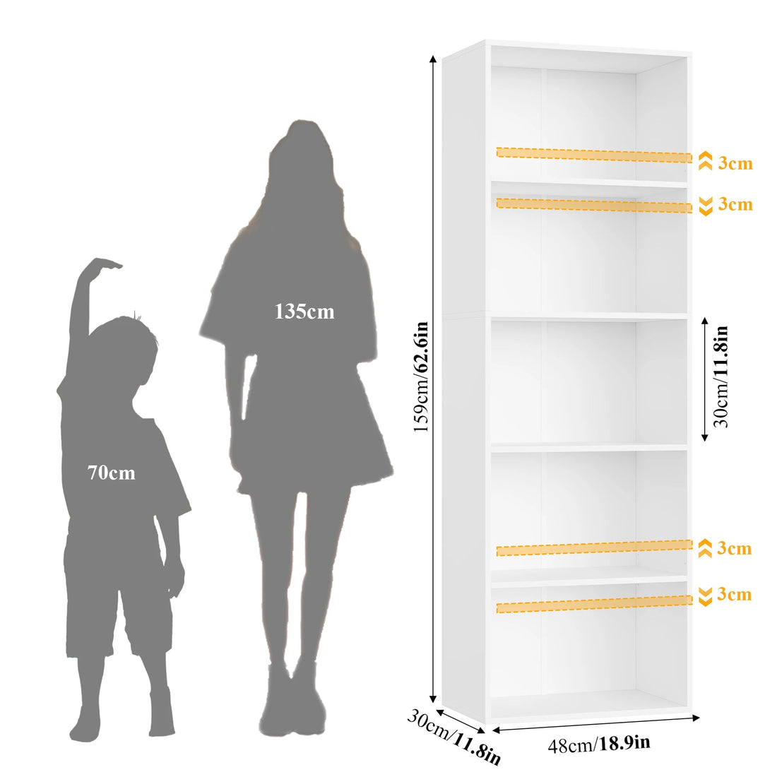 Meuble de rangement à fourniture 48x30x159cm - vente privée 14:29White;200007763:201336101