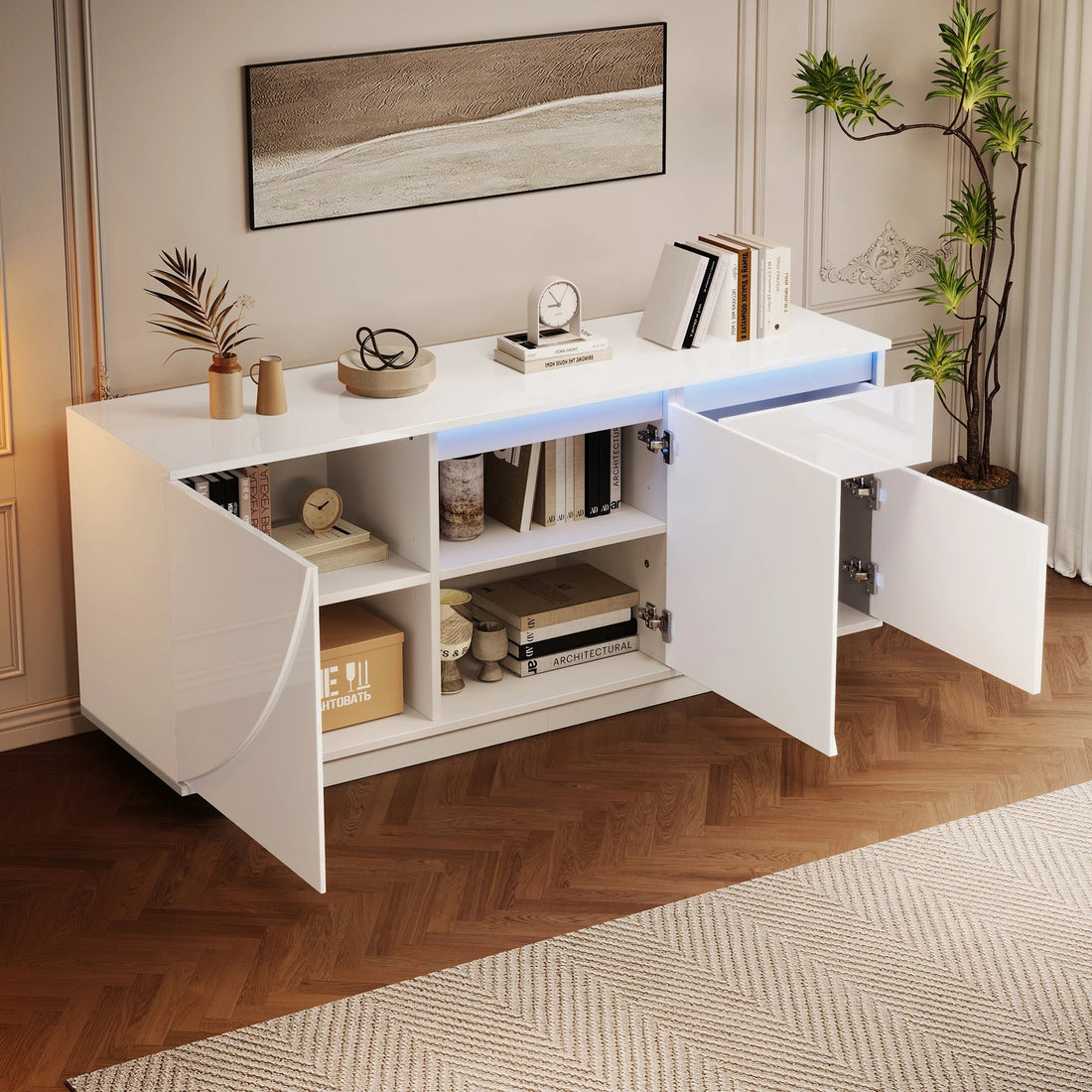 Meuble de rangement avec tiroirs moderne blanc - vente privée 14:29