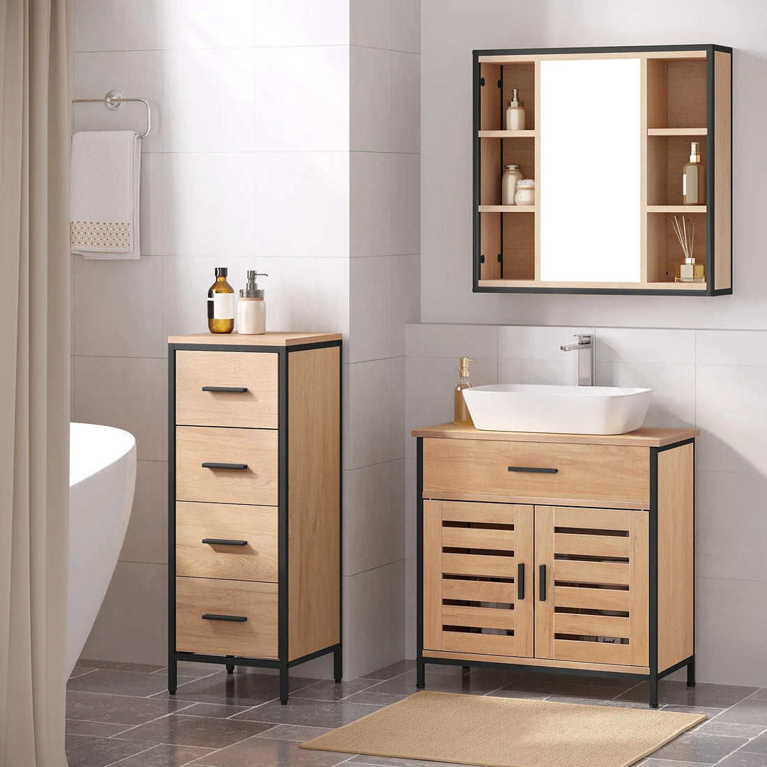 Meuble de rangement balcon moderne - vente privée 14:29Light Oak;200007763:201336101
