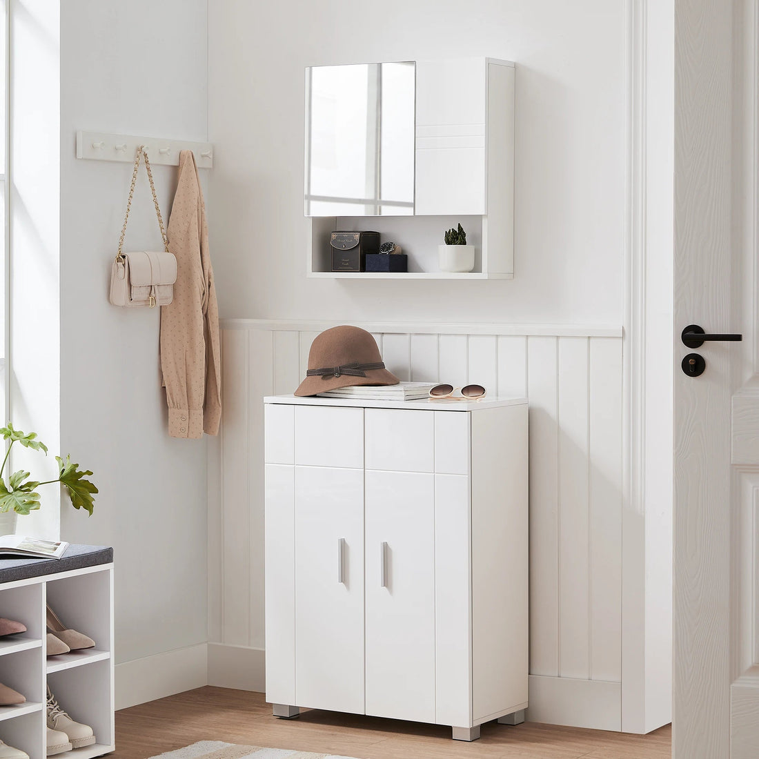 Meuble de rangement de salle de bain à double porte - vente privée 14:29Blanc;200007763:201336342
