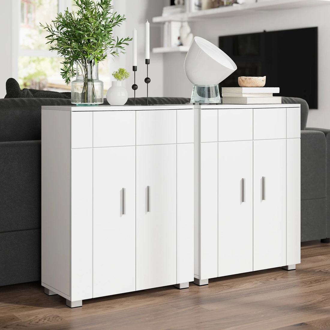 Meuble de rangement de salle de bain à double porte - vente privée 14:29Blanc;200007763:201336342