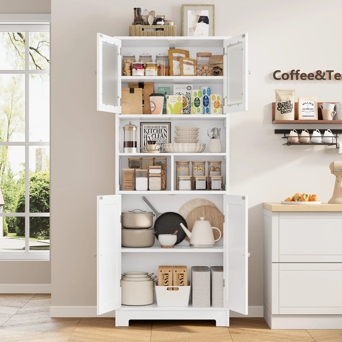 Meuble de rangement de style armoire de cuisine haute en bois - vente privée 14:29;200007763:201336101