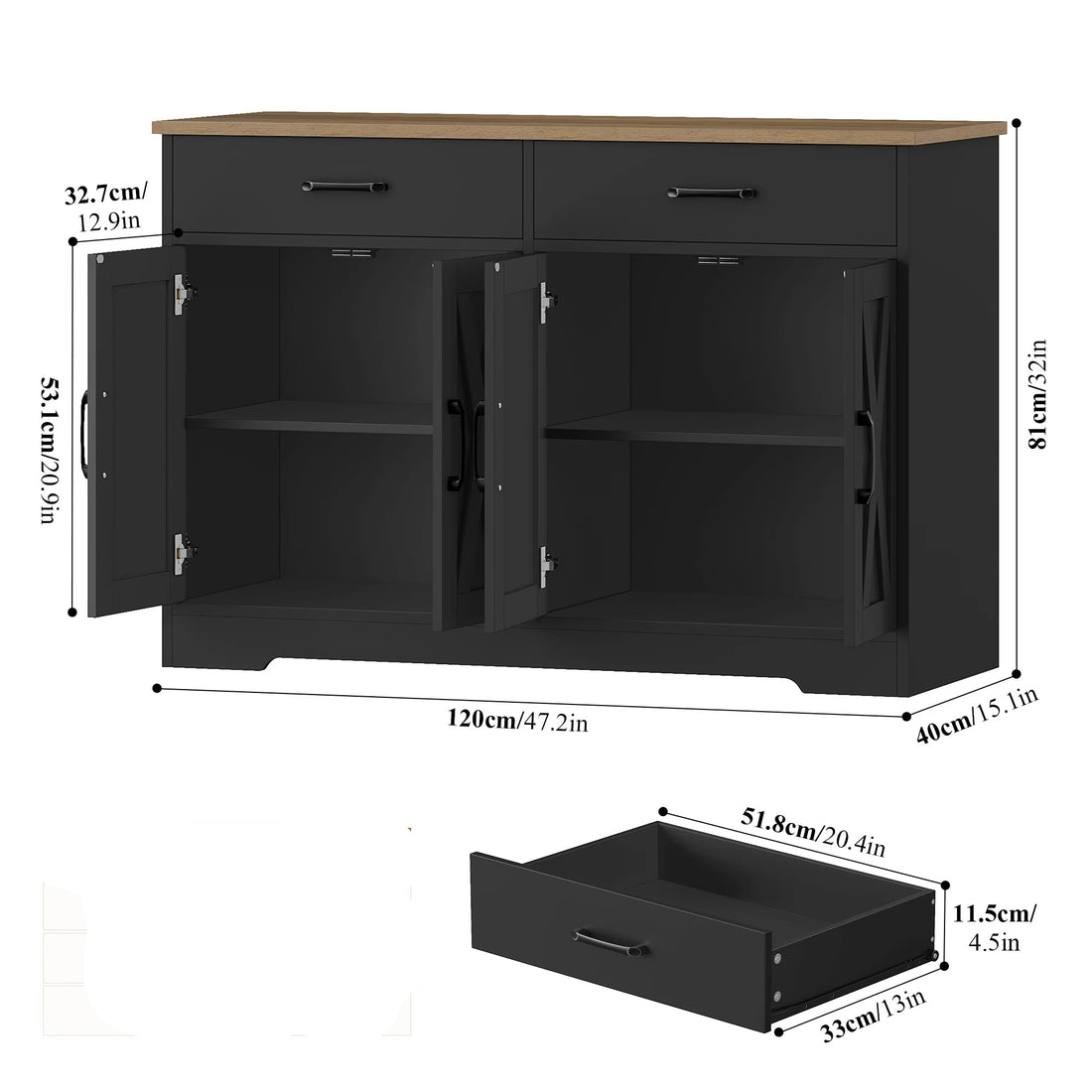 Meuble de rangement industriel de 120cm de large - vente privée 14:29;200007763:201336101