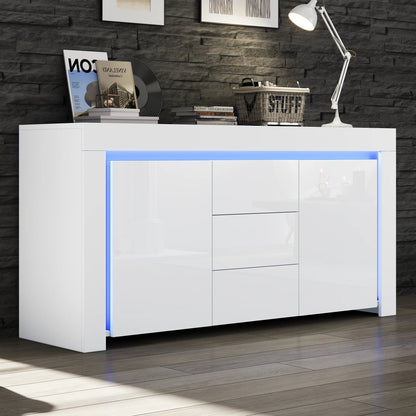 Meuble de rangement laquée brillante avec éclairage - vente privée 14:29