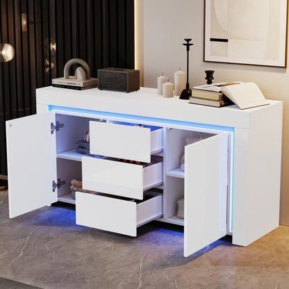 Meuble de rangement laquée brillante avec éclairage - vente privée 14:29