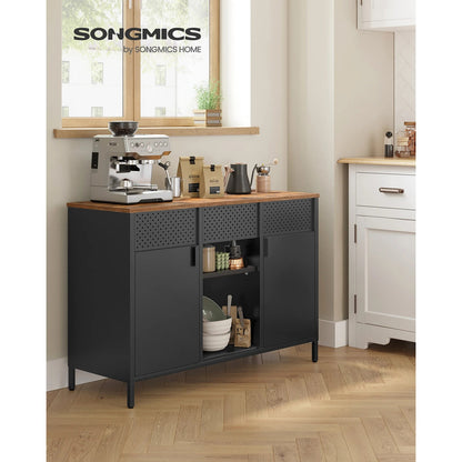 Meuble de rangement métallique à doubles portes - vente privée 14:193Marron Rustique et Noir Mat;200007763:201336101