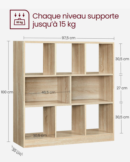 Meuble de rangement murale 97.5 x 30 x 100 cm - vente privée 14:366Chêne Clair;200007763:201336101