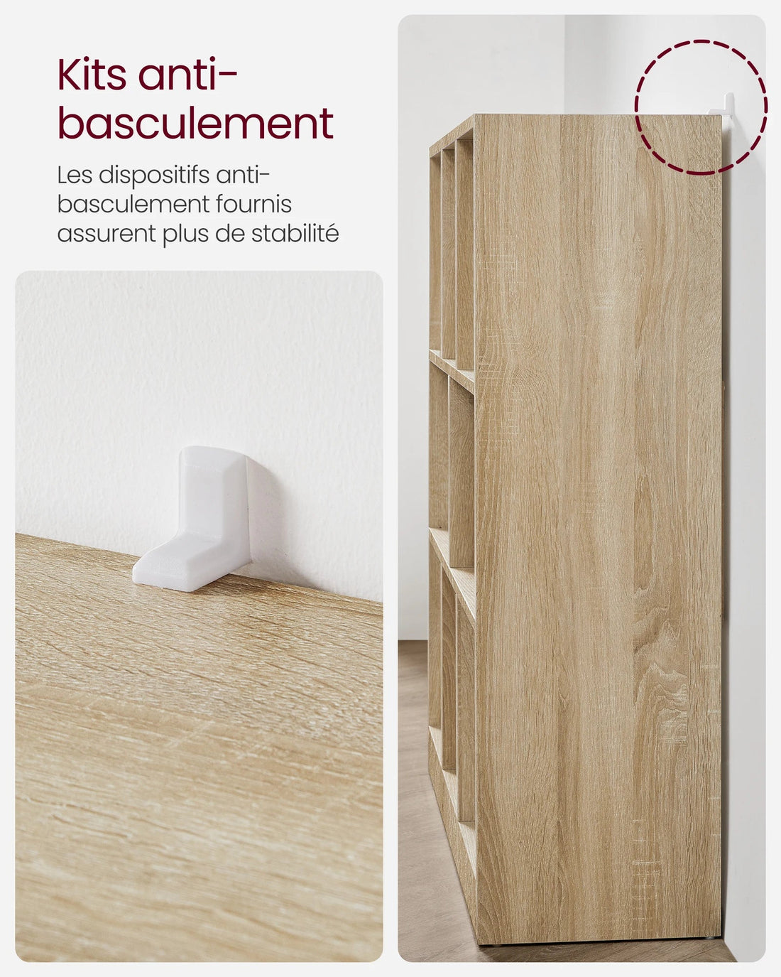 Meuble de rangement murale 97.5 x 30 x 100 cm - vente privée 14:366Chêne Clair;200007763:201336101