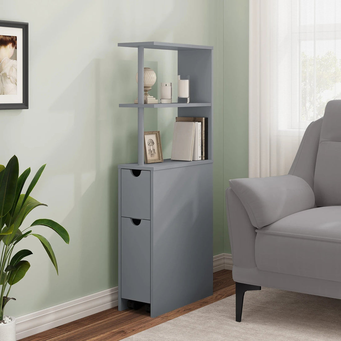 Meuble de rangement niche étroite de salle de bain - vente privée 14:200006151Gray;200007763:201336101