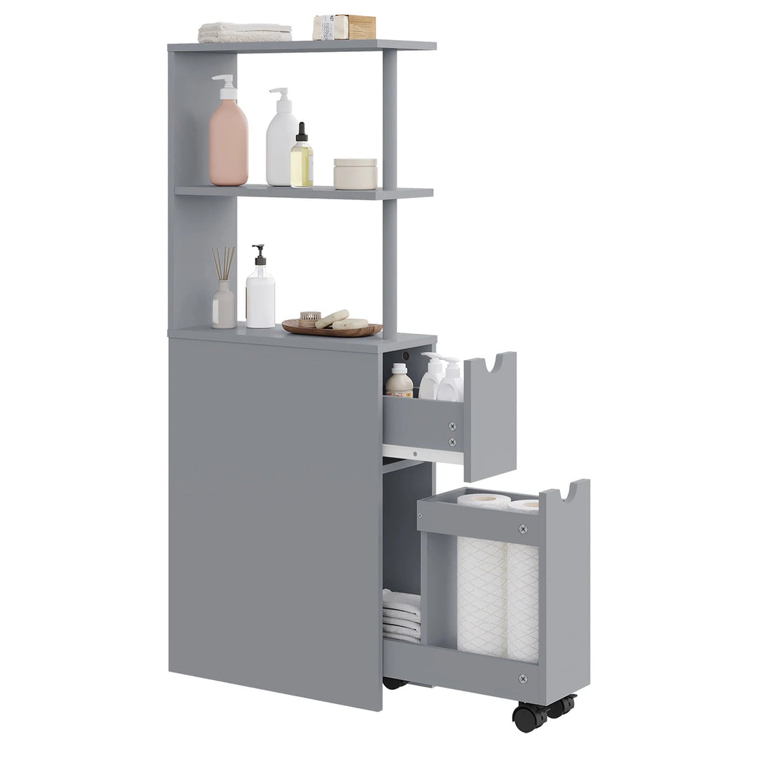 Meuble de rangement niche étroite de salle de bain - vente privée 14:200006151Gray;200007763:201336101