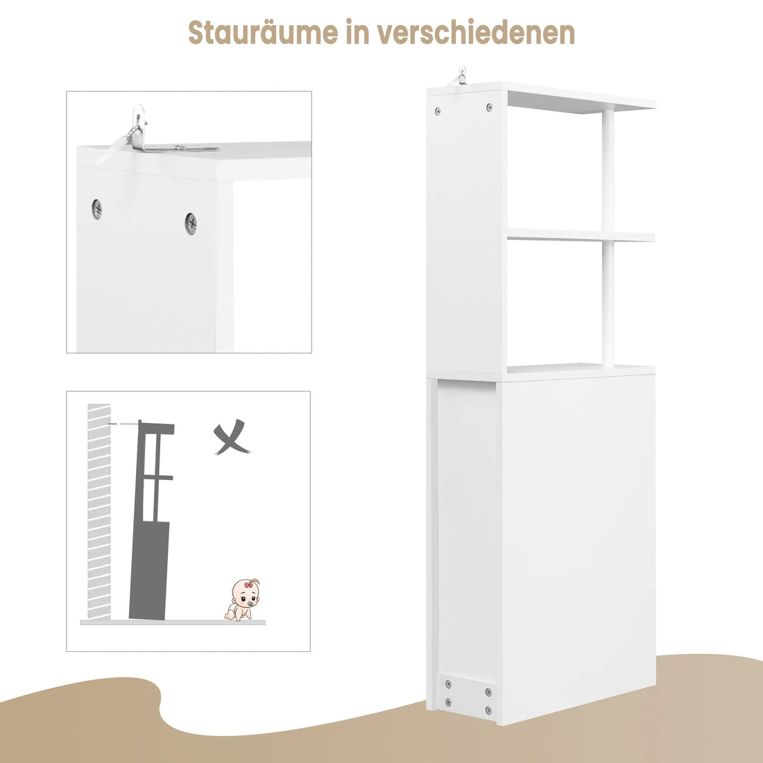 Meuble de rangement niche étroite de salle de bain - vente privée 14:200006151Gray;200007763:201336101
