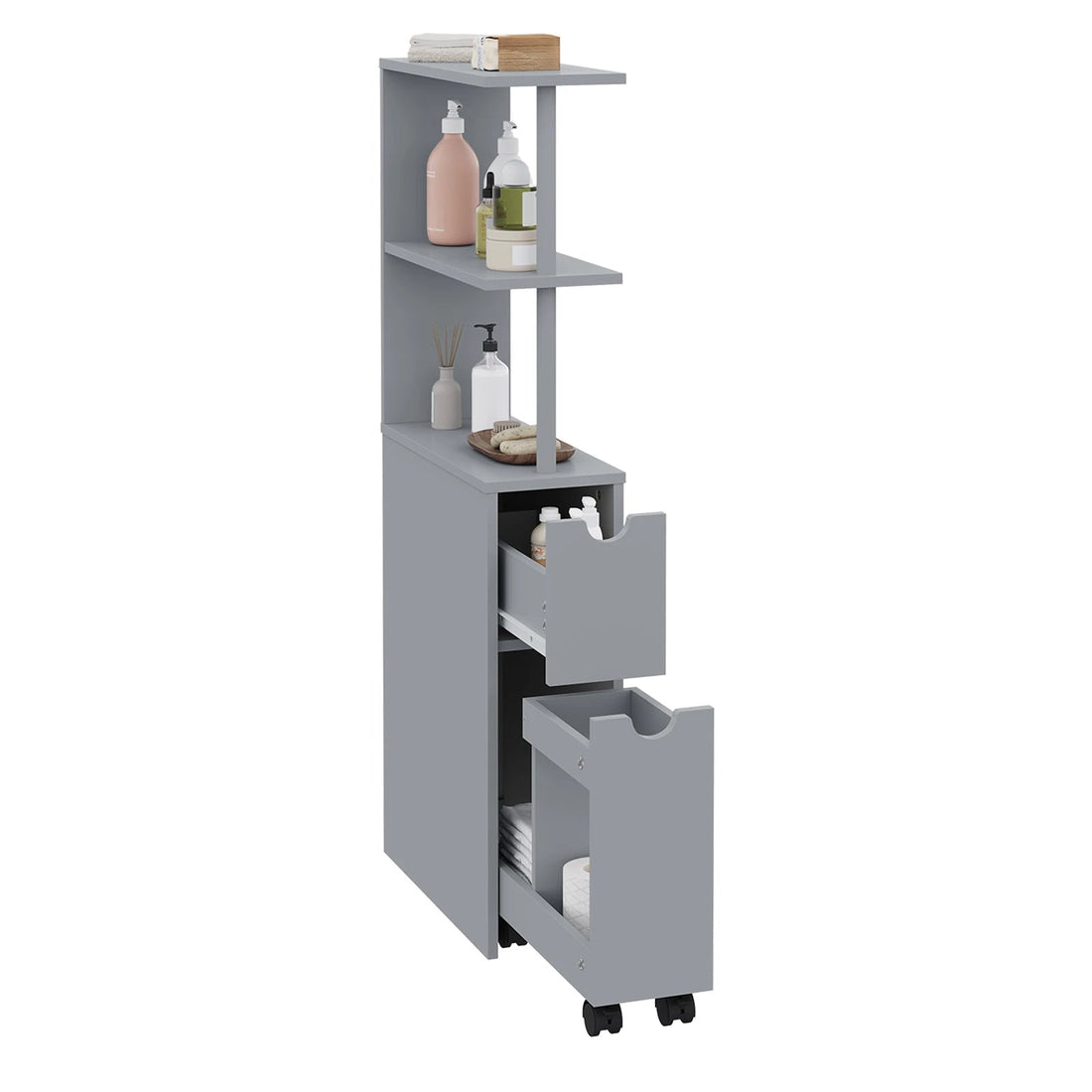 Meuble de rangement niche étroite de salle de bain - vente privée 14:200006151Gray;200007763:201336101