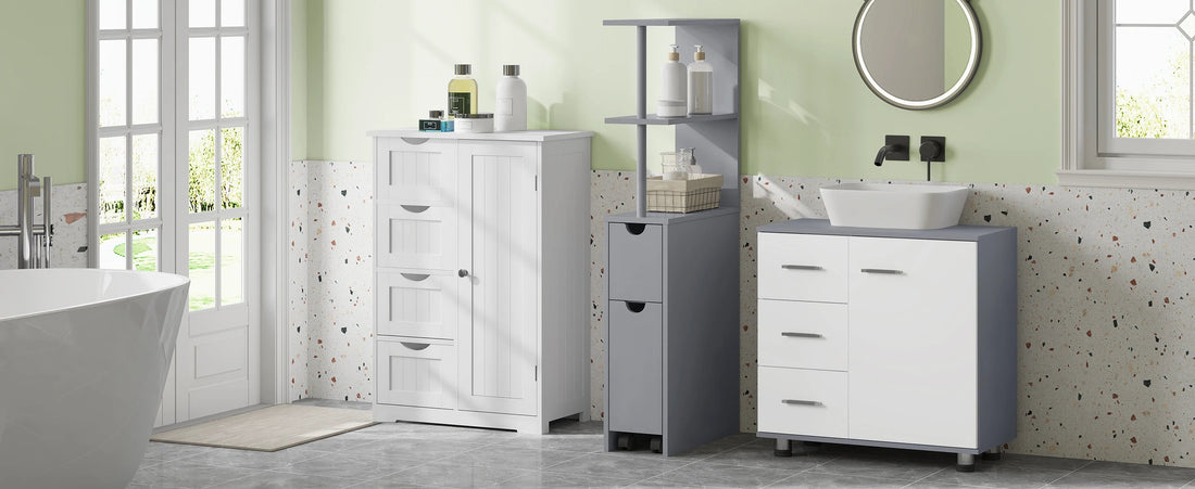 Meuble de rangement niche étroite de salle de bain - vente privée 14:200006151Gray;200007763:201336101