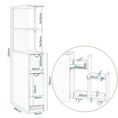 Meuble de rangement niche étroite de salle de bain - vente privée 14:200006151Gray;200007763:201336101