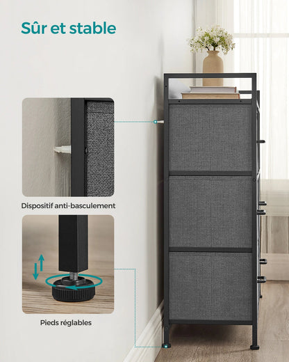 Meuble de rangement pour chambre structure en métal - vente privée 14:200844061Gris ardoise;200007763:201336101