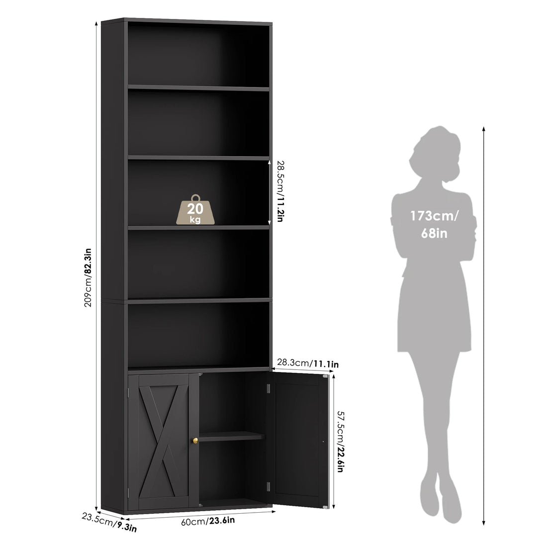 Meuble de rangement pour documents et livres - vente privée 14:193Black;200007763:201336101