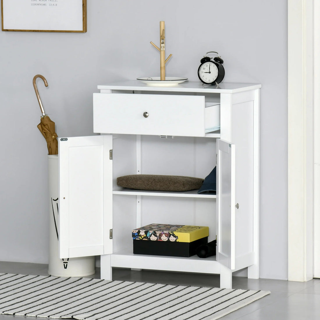 Meuble de rangement pour entrée blanc 60X30X80Cm - vente privée 200007763:201336104