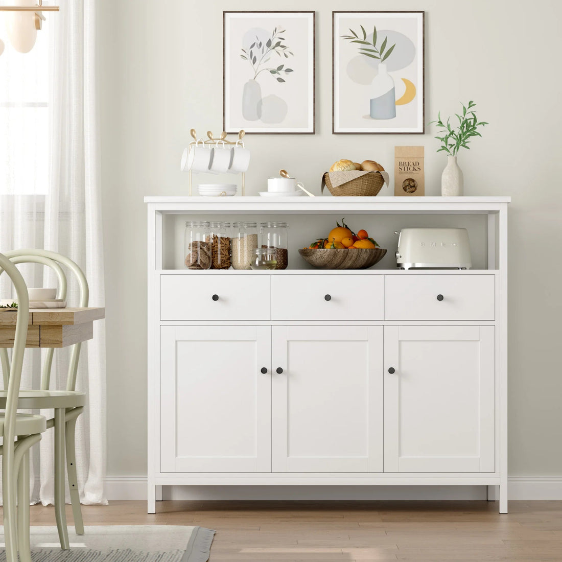 Meuble de rangement pour salle à manger 108x38x98.5 cm - vente privée 14:193Black;200007763:201336101