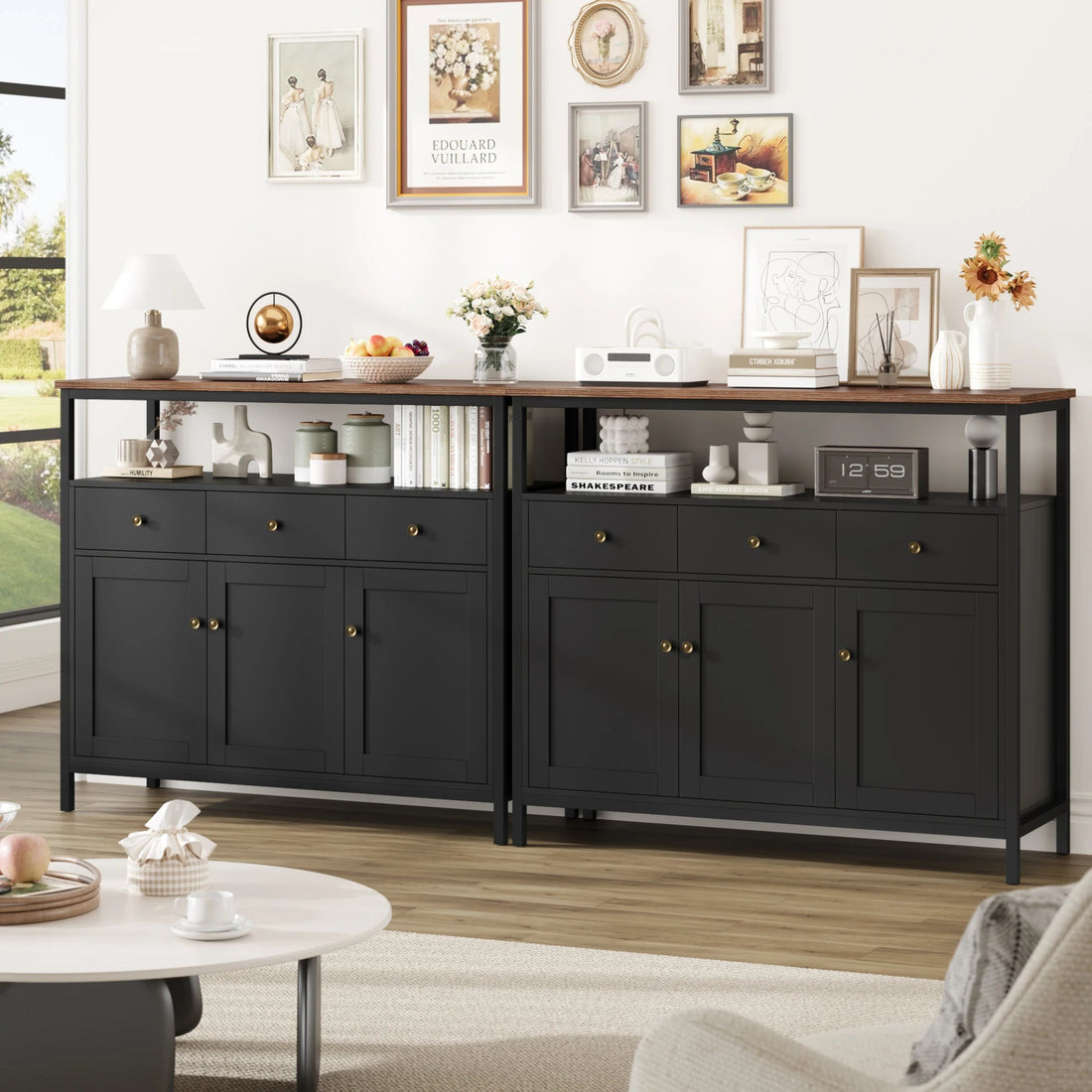 Meuble de rangement pour salle à manger 108x38x98.5 cm - vente privée 14:193Black;200007763:201336101