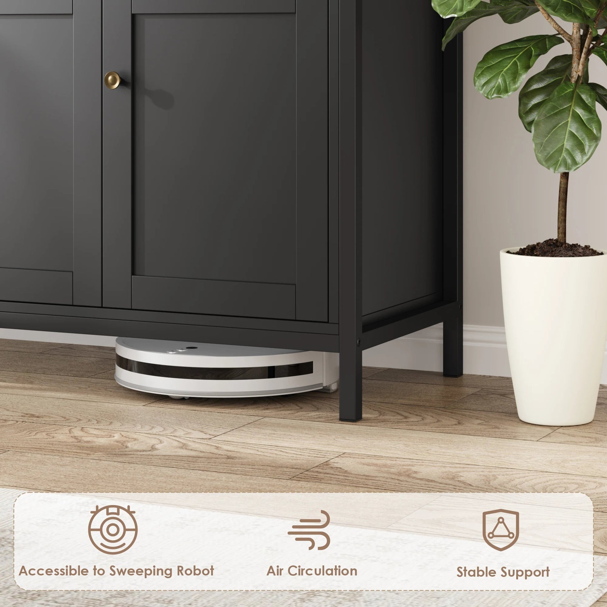 Meuble de rangement pour salle à manger 108x38x98.5 cm - 14:193Black;200007763:201336101