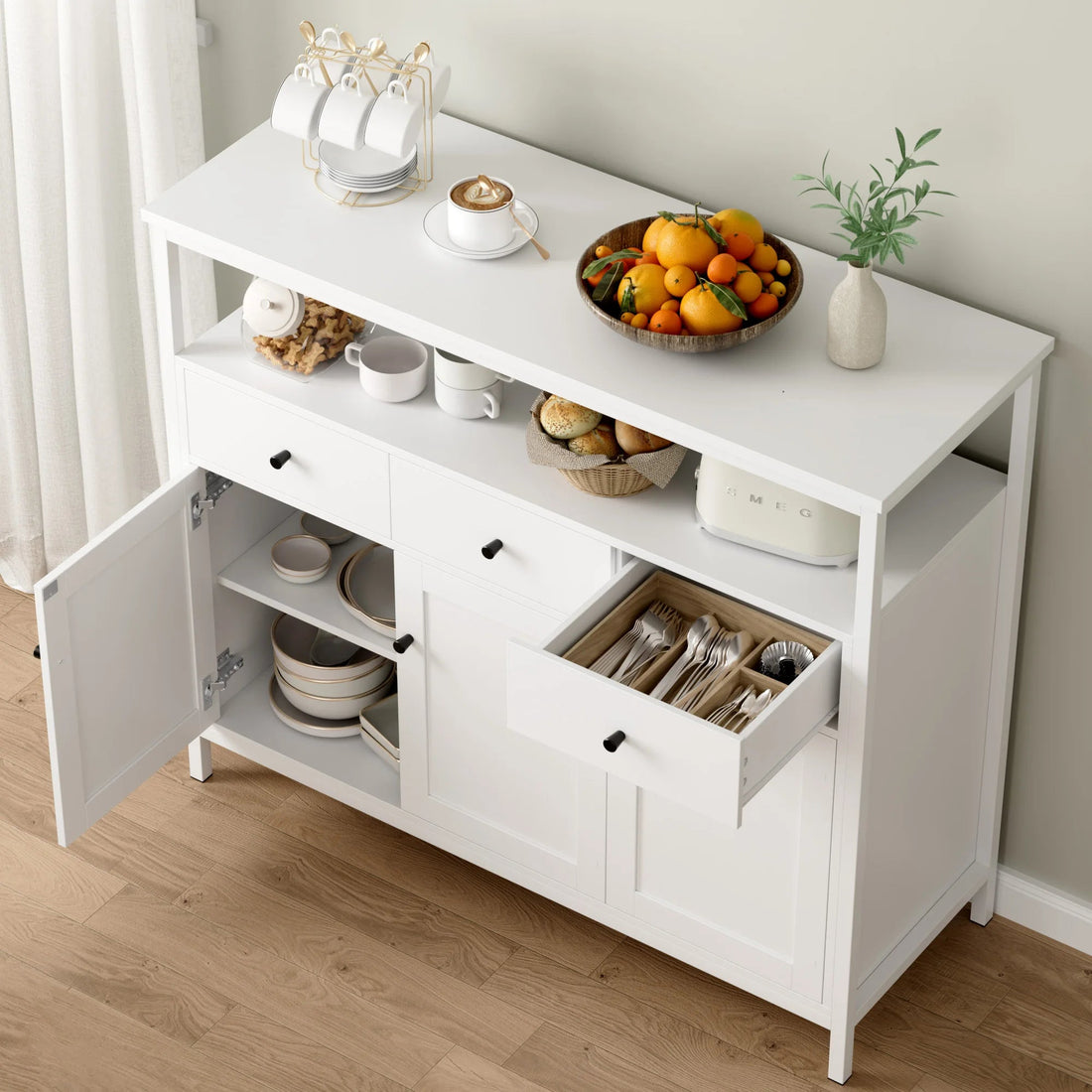 Meuble de rangement pour salle à manger 108x38x98.5 cm - vente privée 14:193Black;200007763:201336101