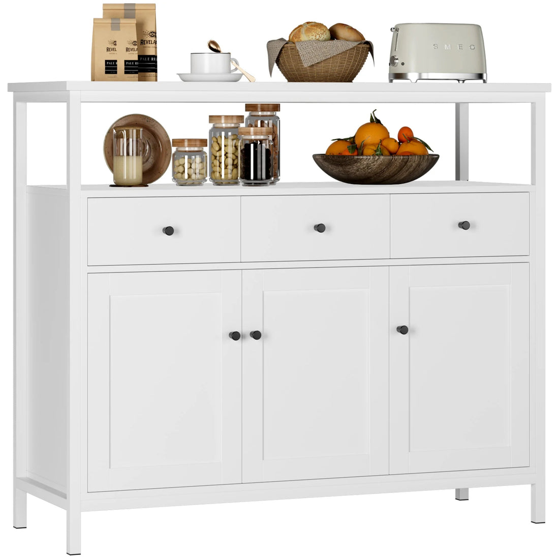 Meuble de rangement pour salle à manger 108x38x98.5 cm - vente privée 14:29White;200007763:201336101