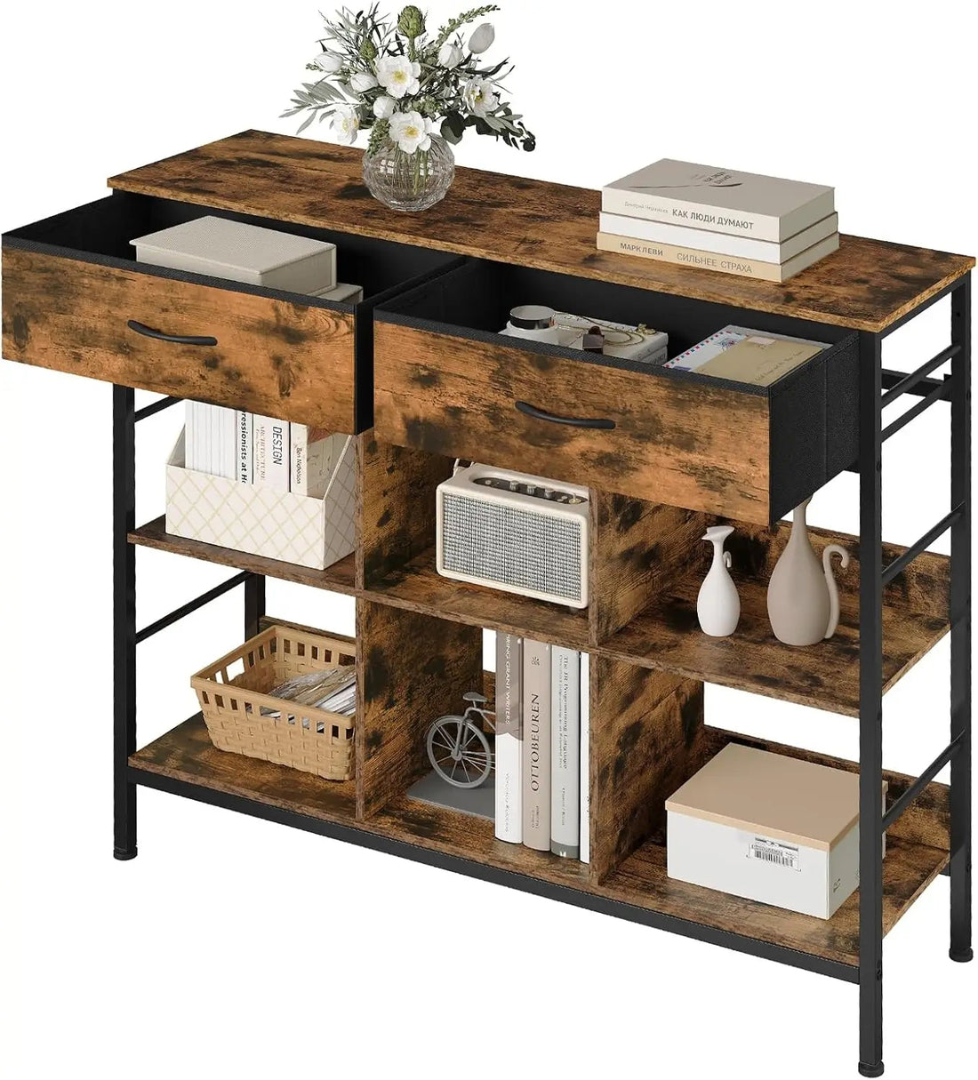 Meuble de rangement pour salon vintage - vente privée 14:365458Vintage Brown;200007763:201336101