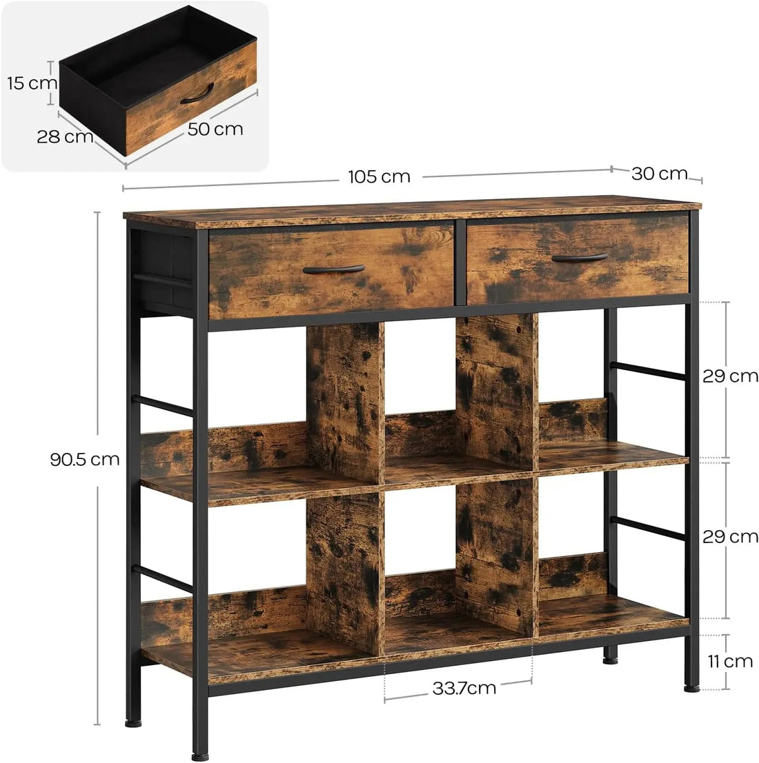 Meuble de rangement pour salon vintage - vente privée 14:365458Vintage Brown;200007763:201336101