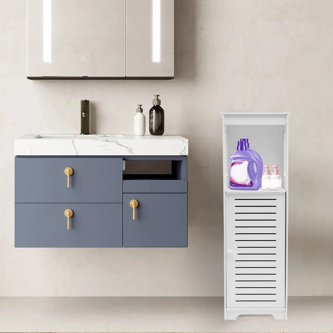 Meuble de rangement pour wc de petite dimensions 28*25*90cm - vente privée 14:29white;200007763:201336101