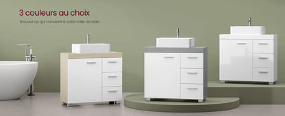 Meuble de rangement salle de bain de luxe - vente privée 14:29Blanc Nuage;200007763:201336101
