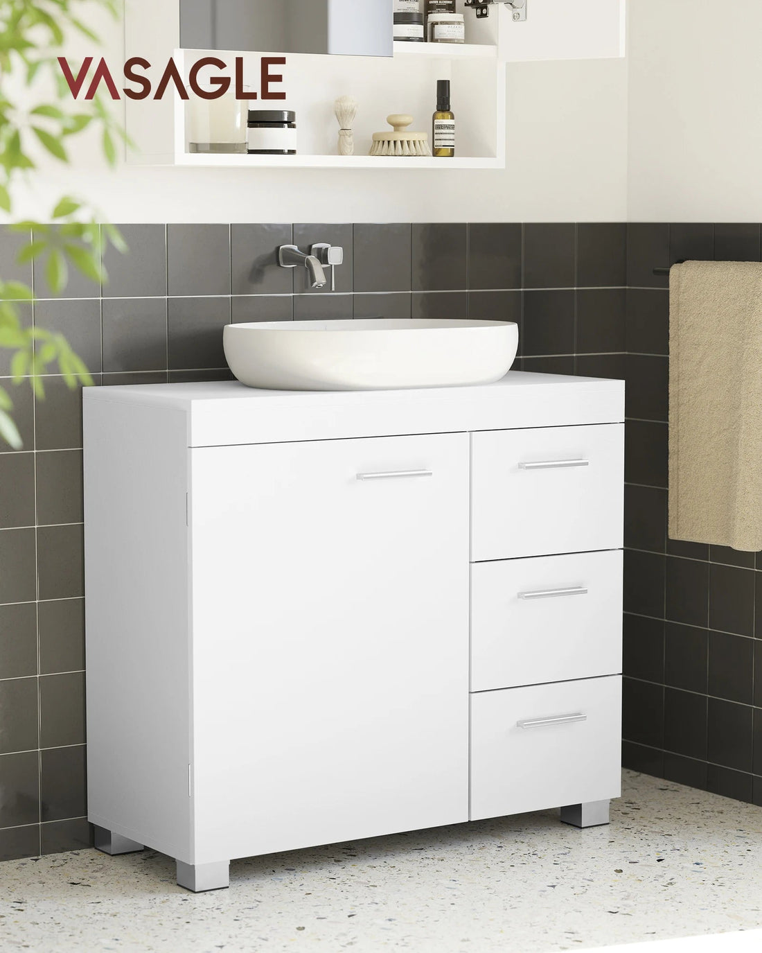 Meuble de rangement salle de bain de luxe - vente privée 14:29Blanc Nuage;200007763:201336101