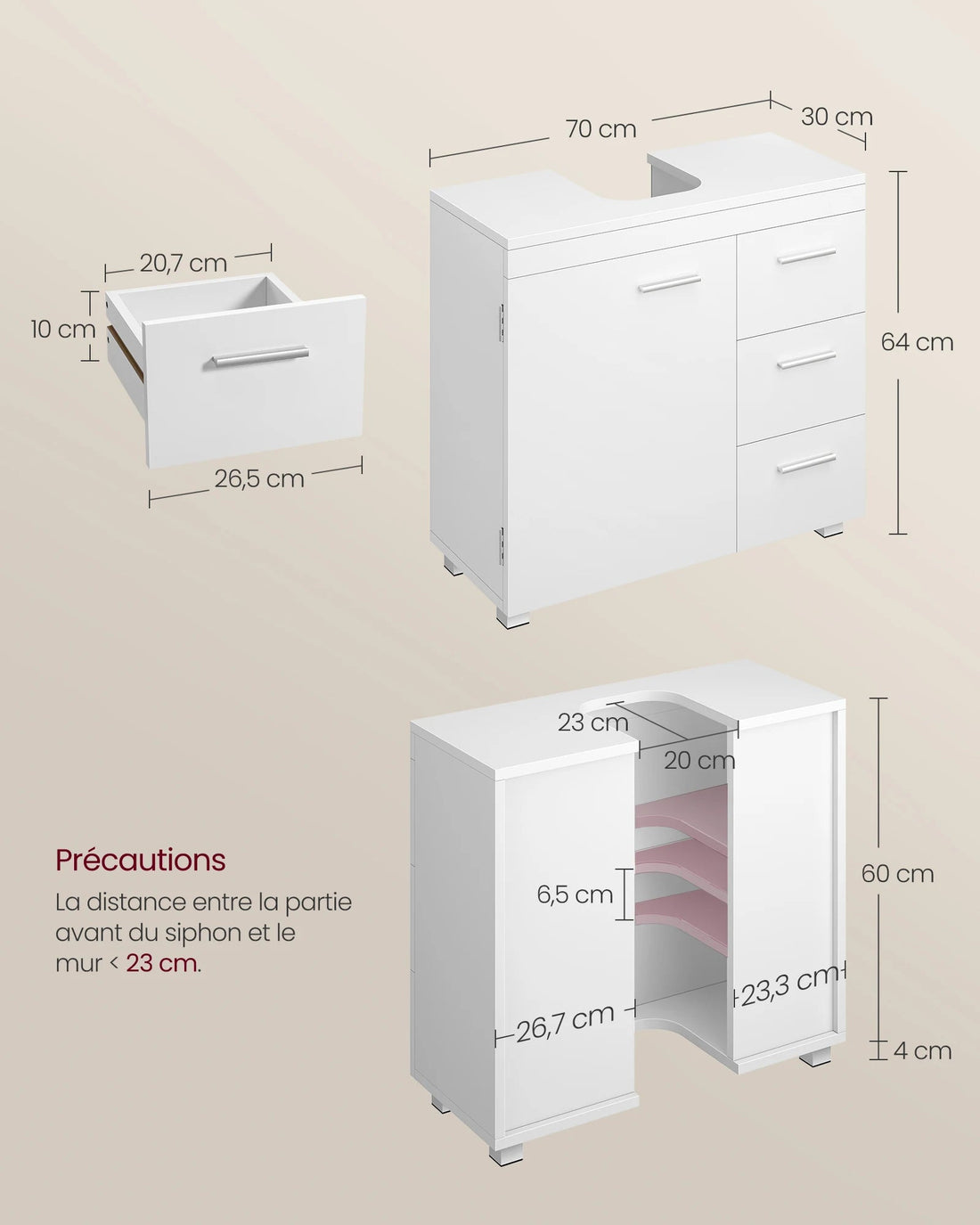 Meuble de rangement salle de bain de luxe - vente privée 14:29Blanc Nuage;200007763:201336101