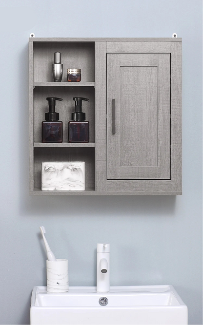 Meuble de rangement salle de bain en bois mural 48X20X50 cm - vente privée 14:200006151Gray;200007763:201336104