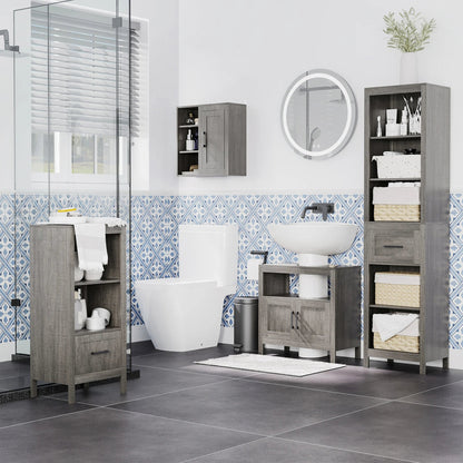 Meuble de rangement salle de bain en bois mural 48X20X50 cm - vente privée 14:200006151Gray;200007763:201336104