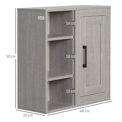 Meuble de rangement salle de bain en bois mural 48X20X50 cm - vente privée 14:200006151Gray;200007763:201336104