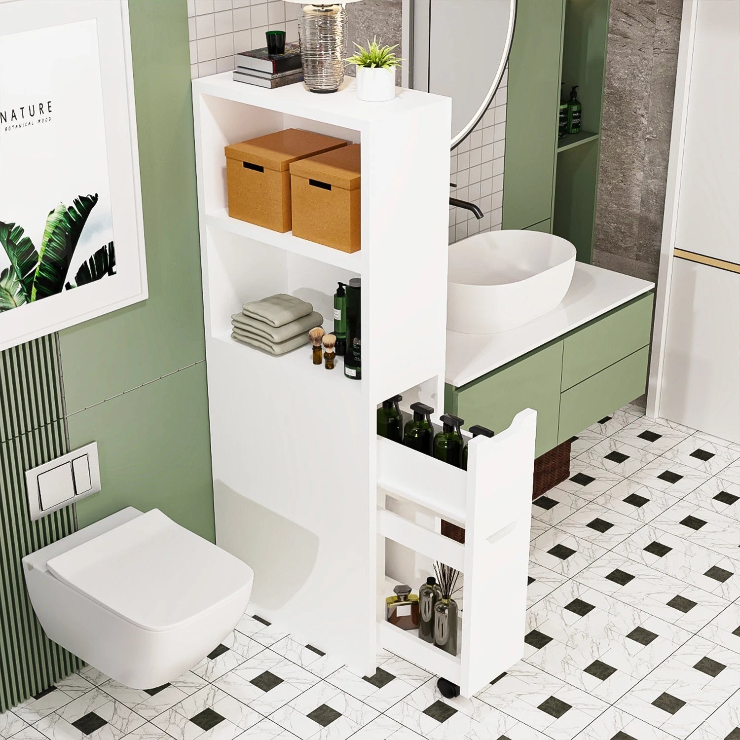 Meuble de rangement salon moderne étroit - 14:29;200007763:201336101