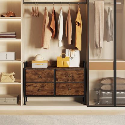 Meuble de rangement vintage marron à structure métallique - 14:202530808Rustic Brown;200007763:201336101