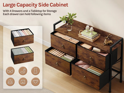 Meuble de rangement vintage marron à structure métallique - 14:202530808Rustic Brown;200007763:201336101